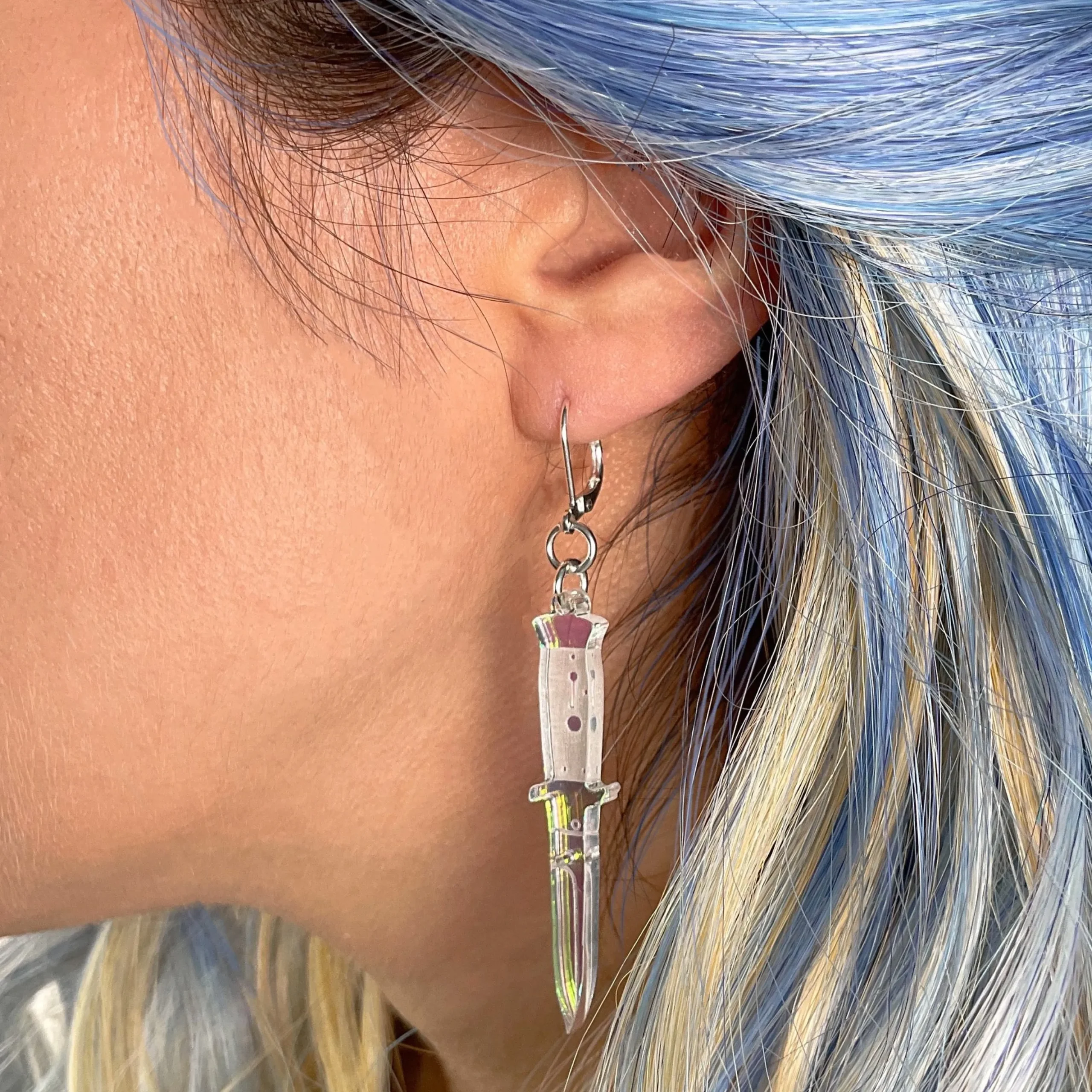 A Knife Less Ordinary Iridescent Hook Earrings