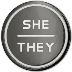 Anthracite Enamel Pronoun Pin: She/They