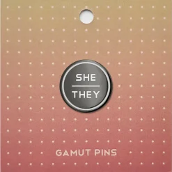 Anthracite Enamel Pronoun Pin: She/They
