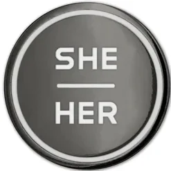 Anthracite Enamel Pronoun Pin: She/Her
