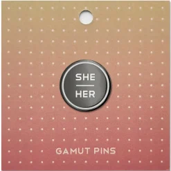 Anthracite Enamel Pronoun Pin: She/Her
