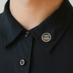 Anthracite Enamel Pronoun Pin: They/Them