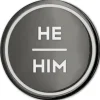 Anthracite Enamel Pronoun Pin: He/Him