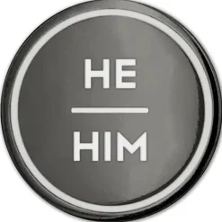 Anthracite Enamel Pronoun Pin: He/Him