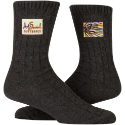 Antisocial Butterfly Tag Socks