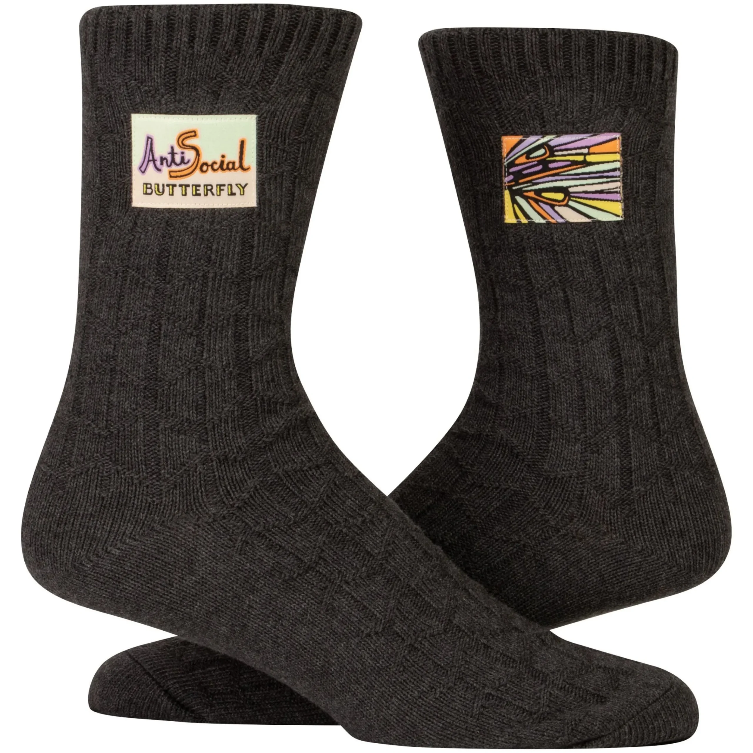 Antisocial Butterfly Tag Socks