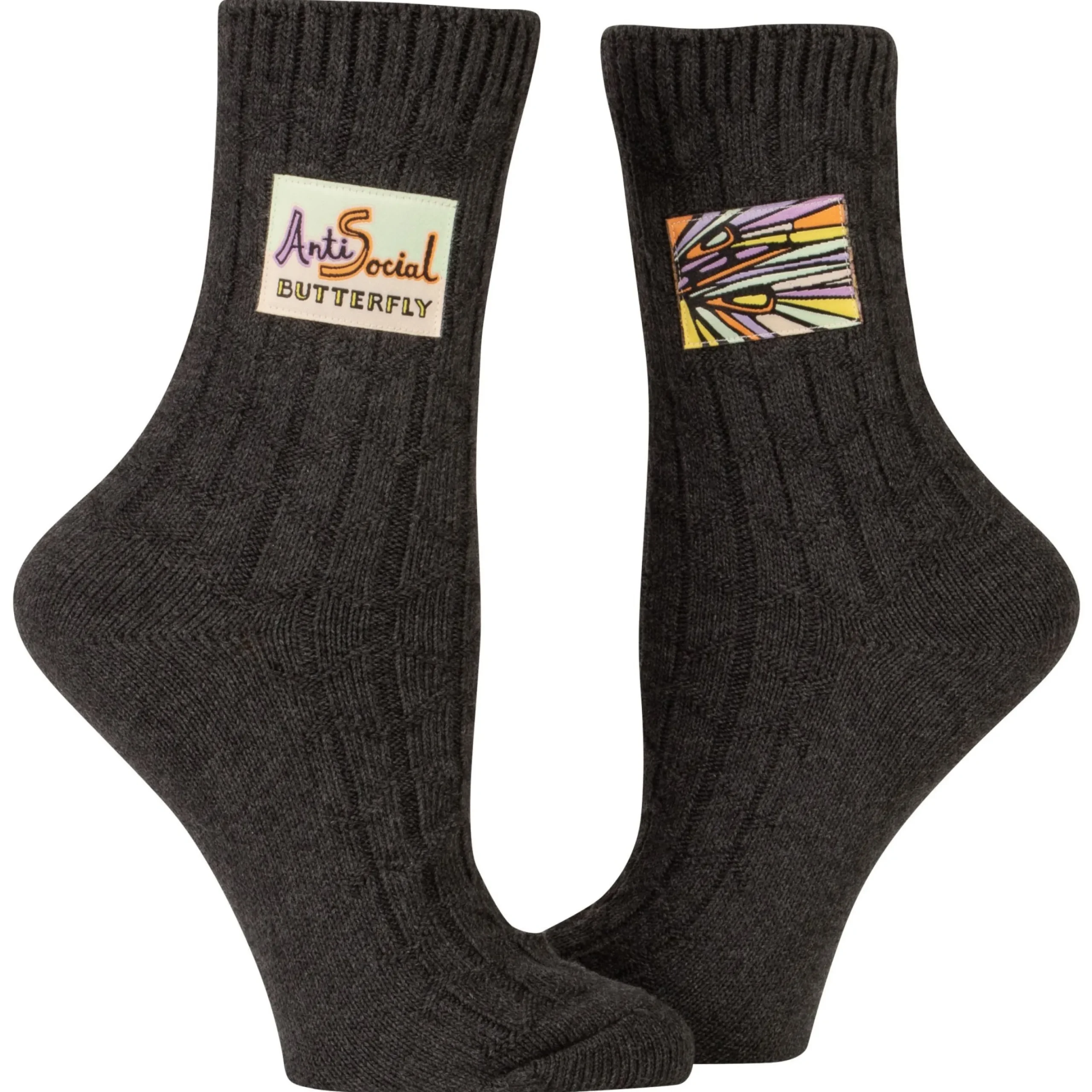 Antisocial Butterfly Tag Socks