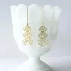 Art Deco Triangles Stacked Earrings Gold