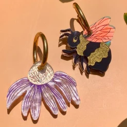 Bee And Flower Earrings