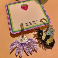 Bee And Flower Earrings