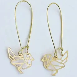 Bird Geometric Earrings Gold
