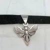 Black Gothic Velvet Choker Death Head Moth