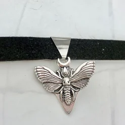 Black Gothic Velvet Choker Death Head Moth