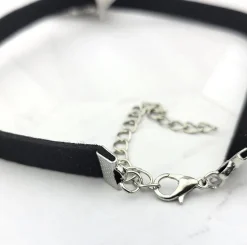 Black Gothic Velvet Choker Pentagram