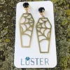 Brass Cobweb Coffin Earrings