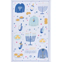 Bright Hanukkah Mug And Dishtowel Set