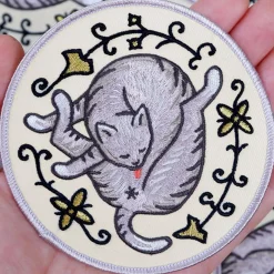 Cat Butt Lick Embroidered Patch