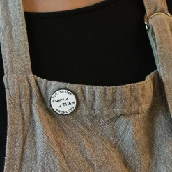 Classic White Enamel Pronoun Pin: They/Them