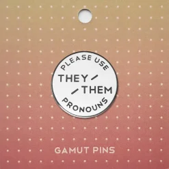 Classic White Enamel Pronoun Pin: They/Them