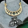 Crescent Moon Luna Moth Necklace