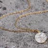 Crinkle Crystal Disc Necklace