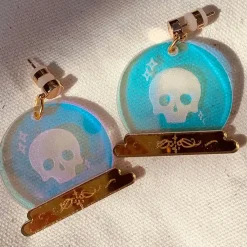 Crystal Ball Skull Earrings
