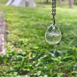 Dandelion Seed Necklace Gunmetal