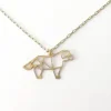 Dog Geometric Necklace Silver