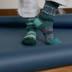 Evergreen Mismatched Crew Socks