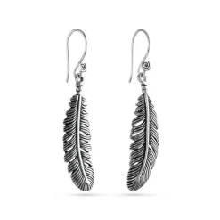 Feather Earrings Silver