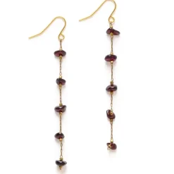 Gemstone Chips Earrings - Garnet