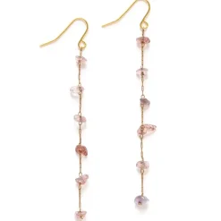 Gemstone Chips Earrings - Rose Quartz