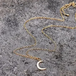 Hammered Crescent Moon Necklace