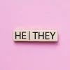 He/They Pronoun Enamel Pin