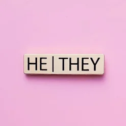He/They Pronoun Enamel Pin