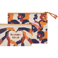 Human Kind Zipper Pouches Set Of 2