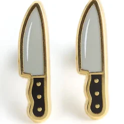 Knife Enamel Earrings