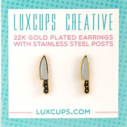 Knife Enamel Earrings