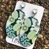 Large Tropical Oval Earrings