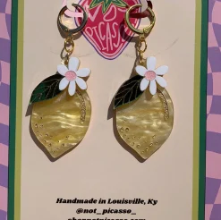 Lemon & Flower Earrings