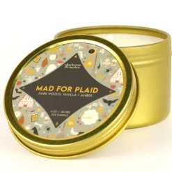 Mad For Plaid Soy Wax Candle Travel Tin