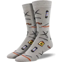 Men's Barber Shop Bamboo Socks Grey Heather