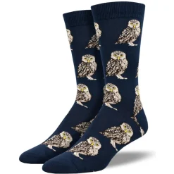 Men's Burrowing Owl Socks Navy