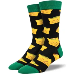 Men's Cat Taco Socks Black
