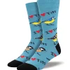 Men's I Heart Tits Socks Blue