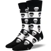 Men's Skull Socks Black And White