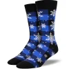 Men's Snowflake Plaidern Socks Blue