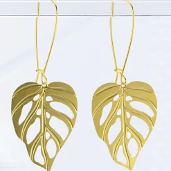 Monstera Adansonii Earrings Gold