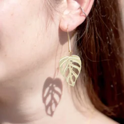 Monstera Adansonii Earrings Gold