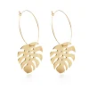 Monstera Hoop Earrings